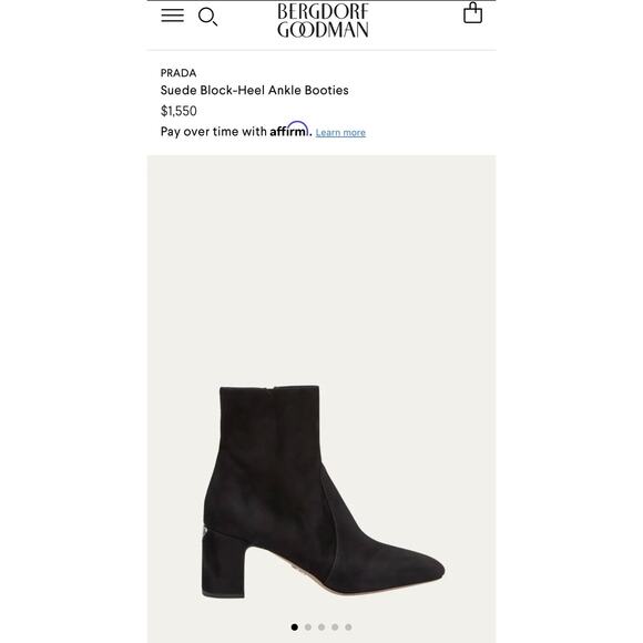 Prada Suede Block-Heel Ankle Booties sz. 36 EU (6 US) - Picture 7 of 7